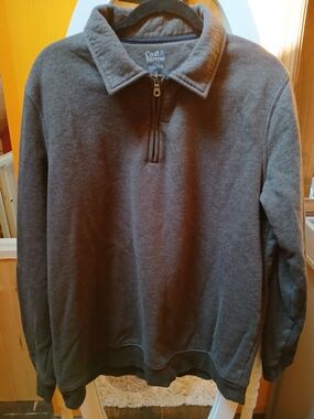 croft & barrow Men's Charcoal Zip-Front Pullover Sweater